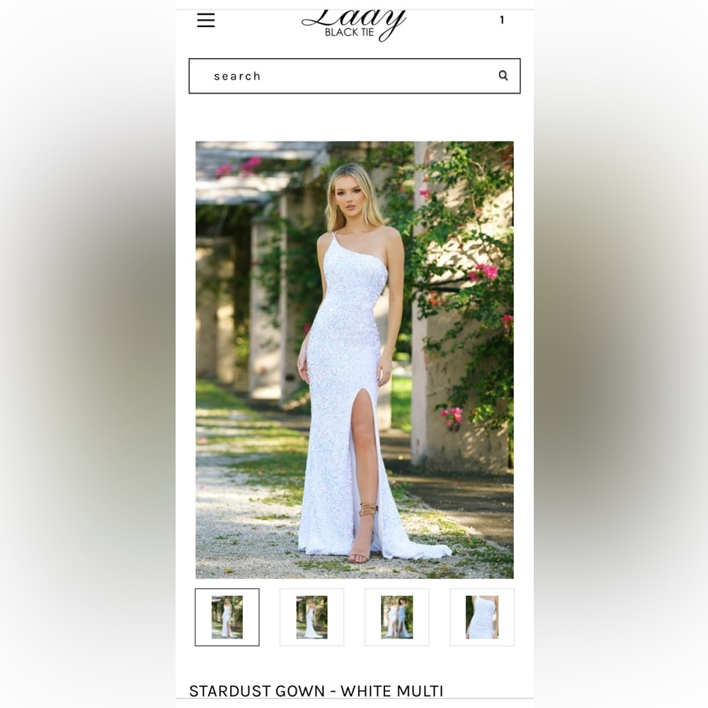 White Iridescent Prom Dress